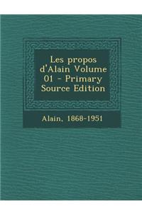 Les Propos D'Alain Volume 01