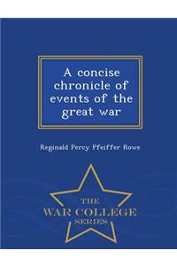 A Concise Chronicle of Events of the Great War - War College Series