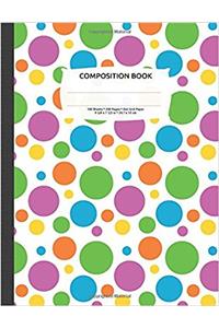 Bright Polka Dots Composition Notebook: Dotted Grid Journal Paper