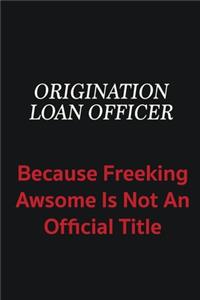 Origination Loan Officer because freeking awsome is not an official title