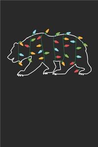 Bear with Christmas Lights - Christmas Notebook - Bear Diary - Animal Journal - Christmas Gift for Animal Lover