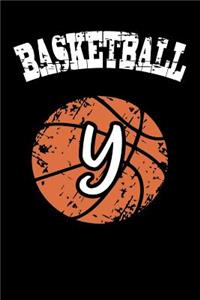 Y Monogram Initial Basketball Journal