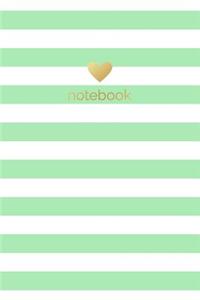 Mint and White Striped Lined Notebook