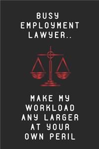 Busy Employment Lawyer.. Make My Workload Any Larger at Your Own Peril