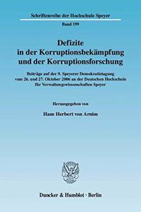 Defizite in Der Korruptionsbekampfung Und Der Korruptionsforschung