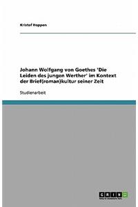 Johann Wolfgang von Goethes 'Die Leiden des jungen Werther' im Kontext der Brief(roman)kultur seiner Zeit