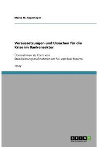 Voraussetzungen und Ursachen für die Krise im Bankensektor