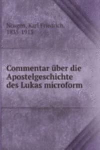 COMMENTAR  BER DIE APOSTELGESCHICHTE DE