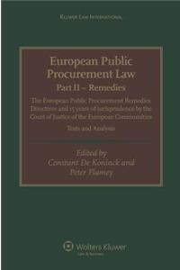 European Public Procurement Law, Part II - Remedies