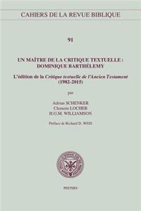 Un Maitre de la Critique Textuelle