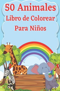 50 Animales Libro de Colorear Para Niños