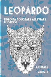 Libro da colorare alleviare lo stress - Mandala - Animale - Leopardo