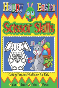 Happy Easter Scissor Skills Cutting Practice Workbook For Kids Cut Trace Color Paste