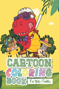 Cartoon coloring book for kids and toddler