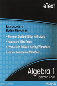 Prentice Hall Common Core Algebra 1 Student Edition eBook on CD Grade 8/9