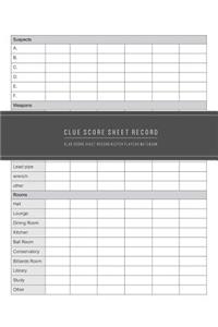 Clue Score Sheet