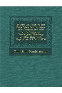 Sonette an N Rnberg Mit Beigef Gten Erl Uterungen