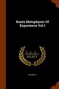 Kants Metaphysic of Experience Vol I