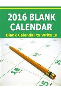 2016 Blank Calendar