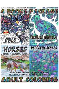 Adult Coloring Books - 4 Books Package