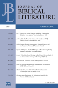 Journal of Biblical Literature 142.3 (2023)