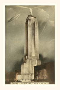 Vintage Journal Blimp over Empire State Building, New York City