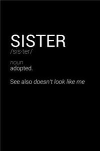 Funny Sister Definition Notebook