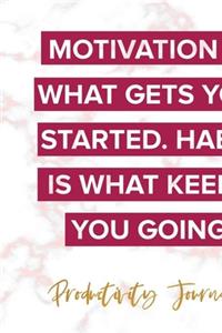 Motivation Is What Gets You Started. Habit Is What Keeps ou Going. Productivity Journal.