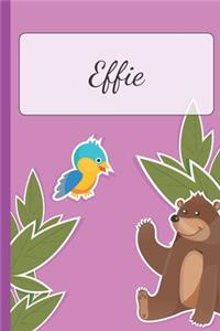 Effie: Personalized Name Notebook for Girls - Custemized with 110 Dot Grid Pages - Custom Journal as a Gift for your Daughter or Wife -School Supplies or a