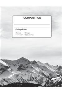 Snow Capped Mountains Composition Book 150 Pages