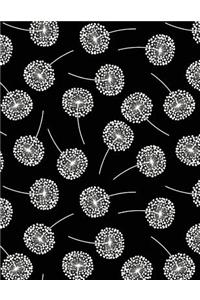 My Big Fat Bullet Journal Dandelions on Black: Jumbo Sized Graph Design Bullet Notebook Journal - 300 Plus Numbered Pages with 300 Graph Style Grid Pages, 6 Index Pages and 2 Key Pages in Large 8.5 X 11 Size