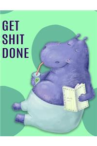 Big Fat Bullet Journal Notebook Lazy Hippo - Get Shit Done