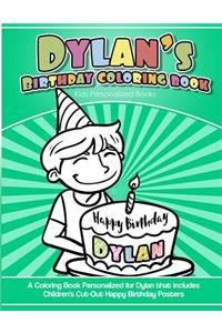 Dylan's Birthday Coloring Book Kids Personalized Books