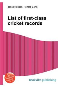 List of First-Class Cricket Records