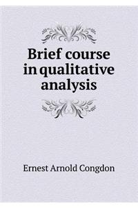 Brief Course in Qualitative Analysis