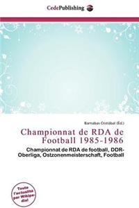 Championnat de RDA de Football 1985-1986