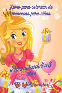 Libro para colorear de princesas para niños