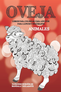 Libros para colorear para adultos para lápices y bolígrafos - Patrones increíbles Mandala y relajante - Animales - Oveja