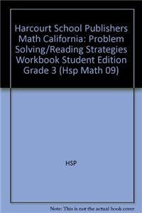 Harcourt School Publishers Math: Problem Solving/Reading Strategies Workbook Student Edition Grade 3