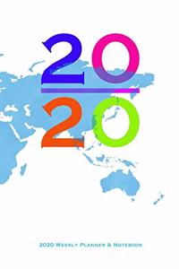World Map 2020 Weekly Planner & Notebook