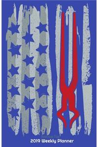 2019 Weekly Planner American Flag