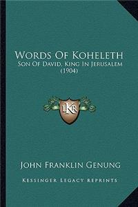 Words Of Koheleth