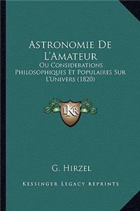 Astronomie De L'Amateur