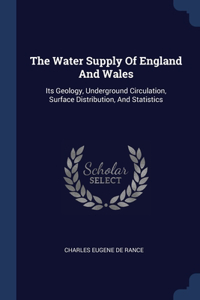 The Water Supply Of England And Wales