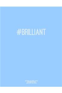 Notebook for Cornell Notes, 120 Numbered Pages, #BRILLIANT, Blue Cover