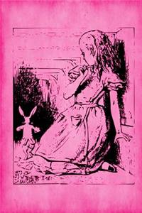 Alice in Wonderland Journal - Alice and The White Rabbit (Pink)