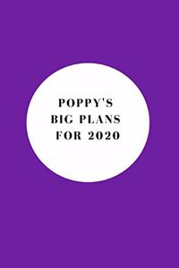 Poppy's Big Plans For 2020 - Notebook/Journal/Diary - Personalised Girl/Women's Gift - Christmas Stocking/Party Bag Filler - 100 lined pages (Purple)