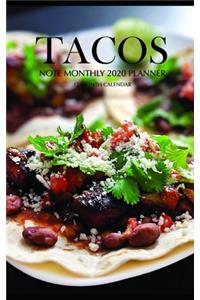 Tacos Note Monthly 2020 Planner 12 Month Calendar