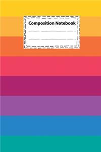 Composition notebook Vintage Rainbow strips background for Teens women girl boys for Writing Notes