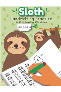 Sloth Handwriting Practice Letter Tracing Workbook